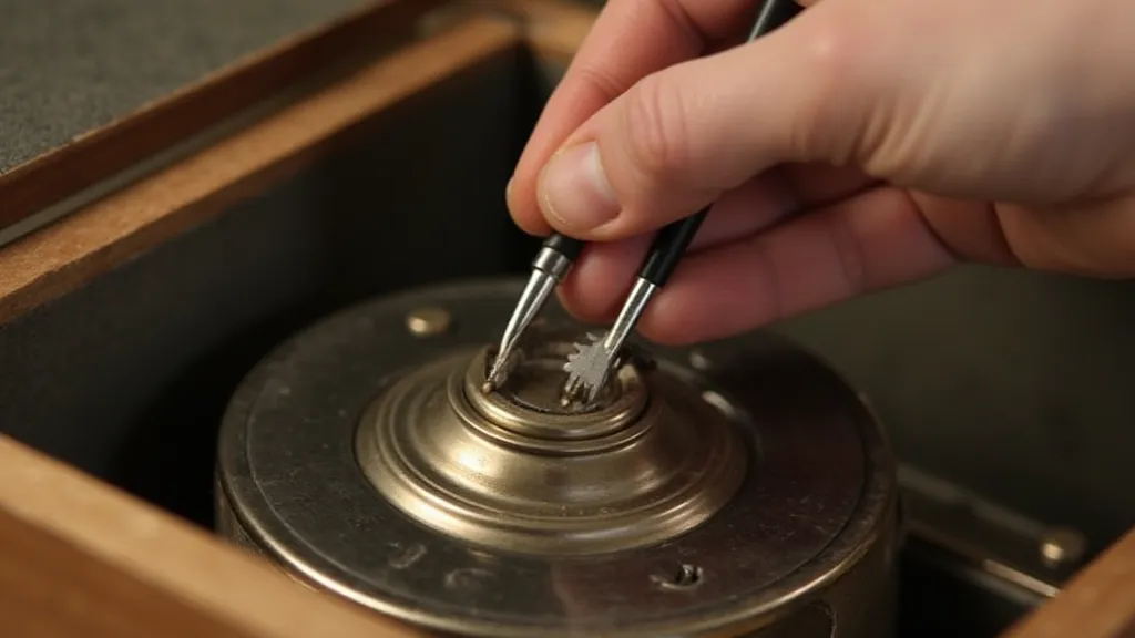 Music box cylinder being reinstalled