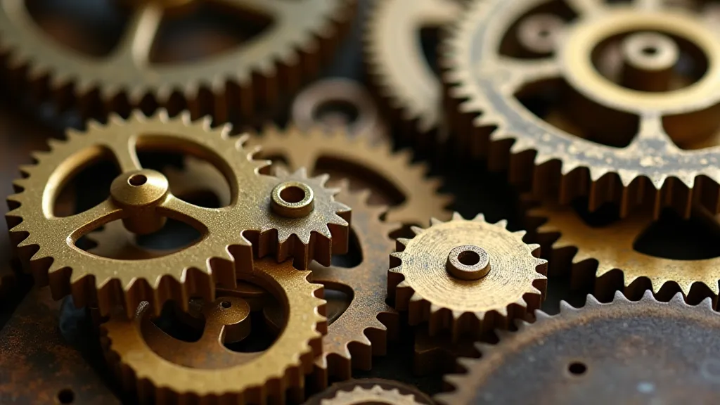 Assorted antique music box gears