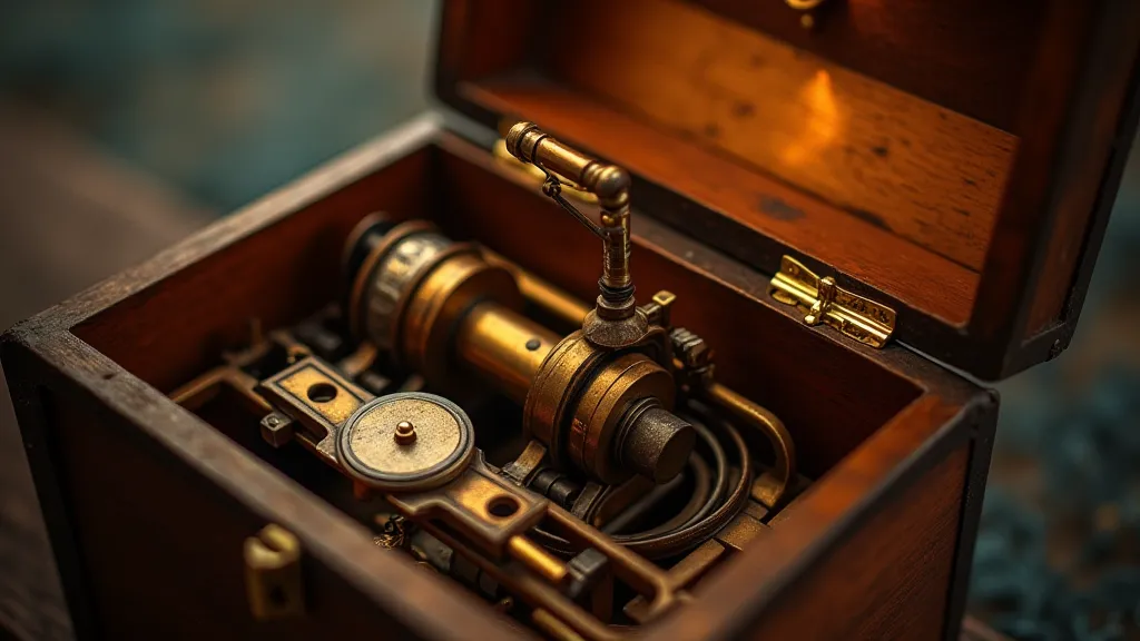Antique music box playing