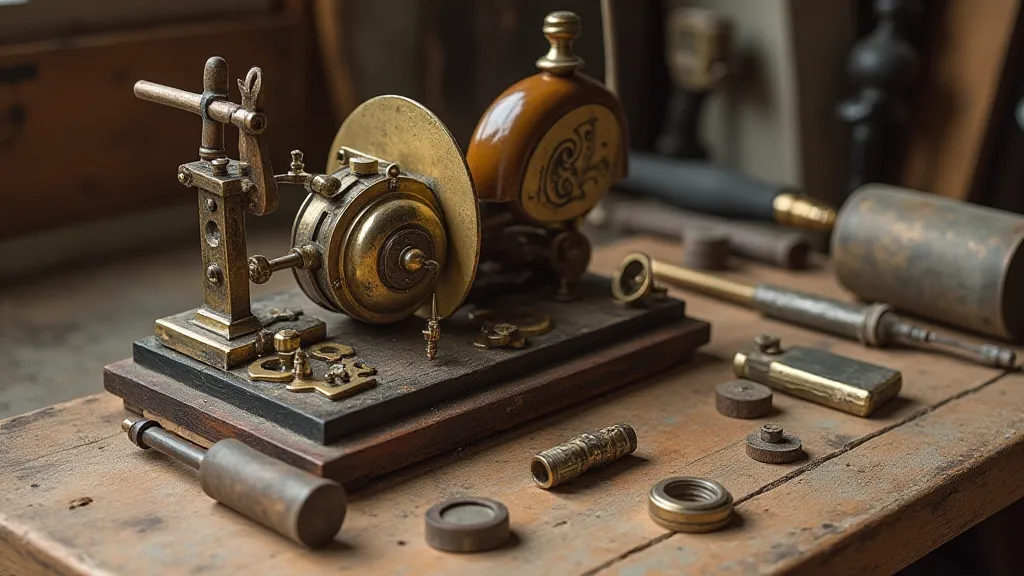 A partially reassembled music box movement.